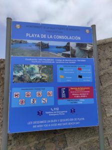 Cartel indicaciones Playa de la Consolación